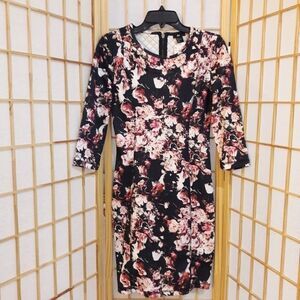 NWT H&M Floral Stretch Zip Closure Bodycon  Dress
